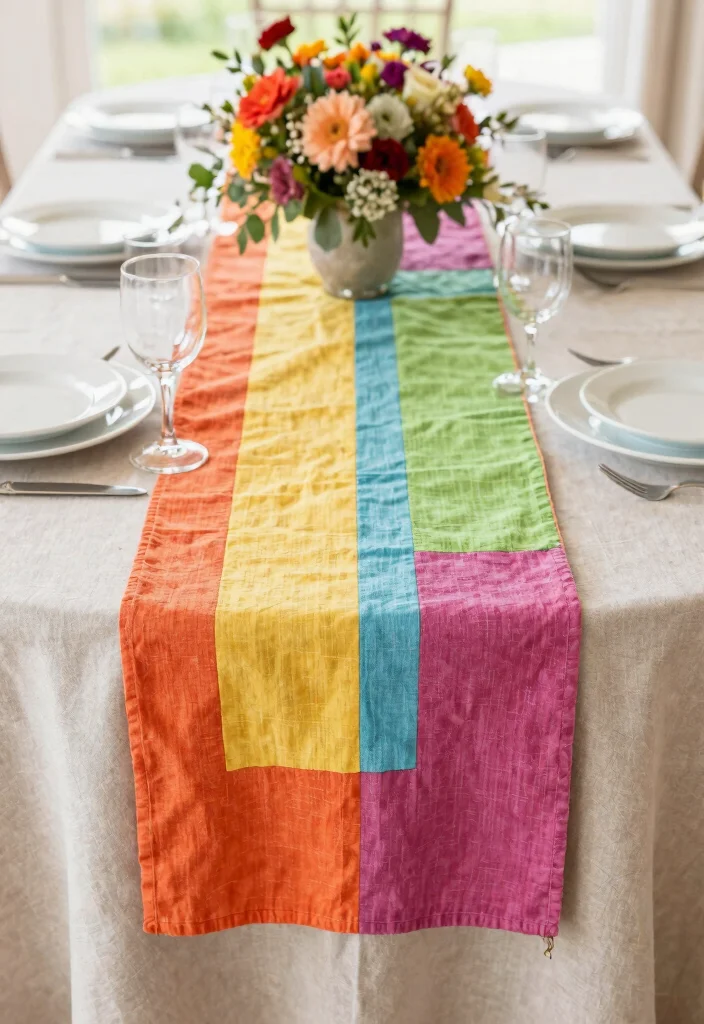 18 Circle Wedding Table Decor Ideas That Feel Modern - 10. Colorful Table Runners 1