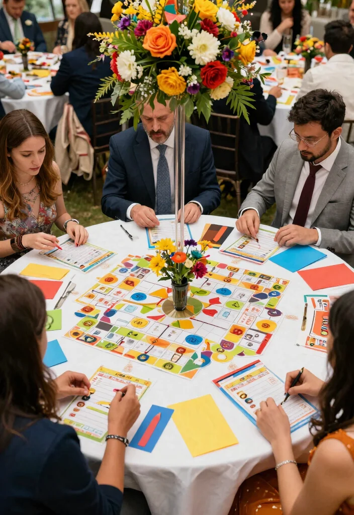 18 Circle Wedding Table Decor Ideas That Feel Modern - 13. Interactive Table Activities 1