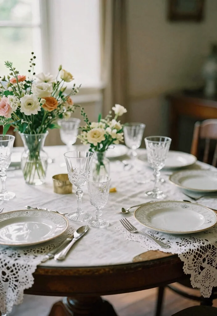 18 Circle Wedding Table Decor Ideas That Feel Modern - 15. Vintage Touches 1