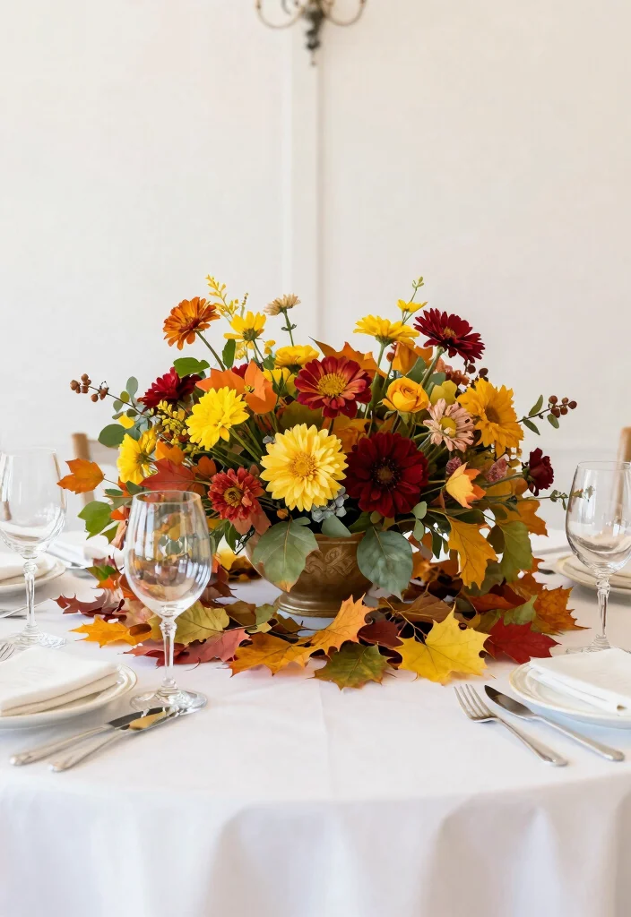 18 Circle Wedding Table Decor Ideas That Feel Modern - 17. Seasonal Elements 1