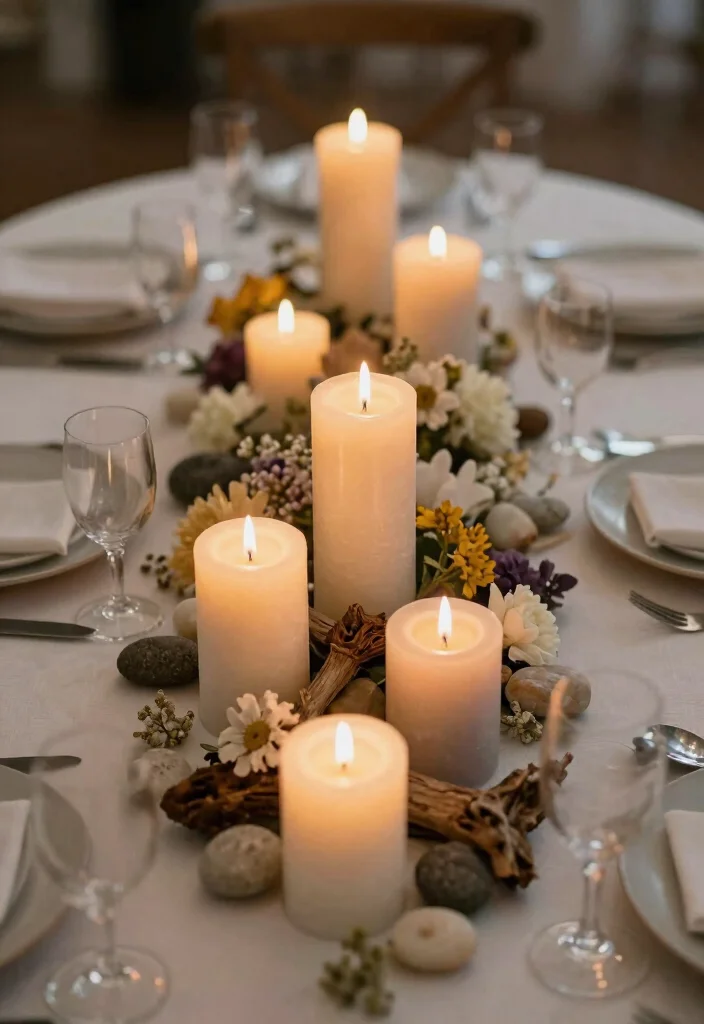 18 Circle Wedding Table Decor Ideas That Feel Modern - 3. Sustainable Candles 1