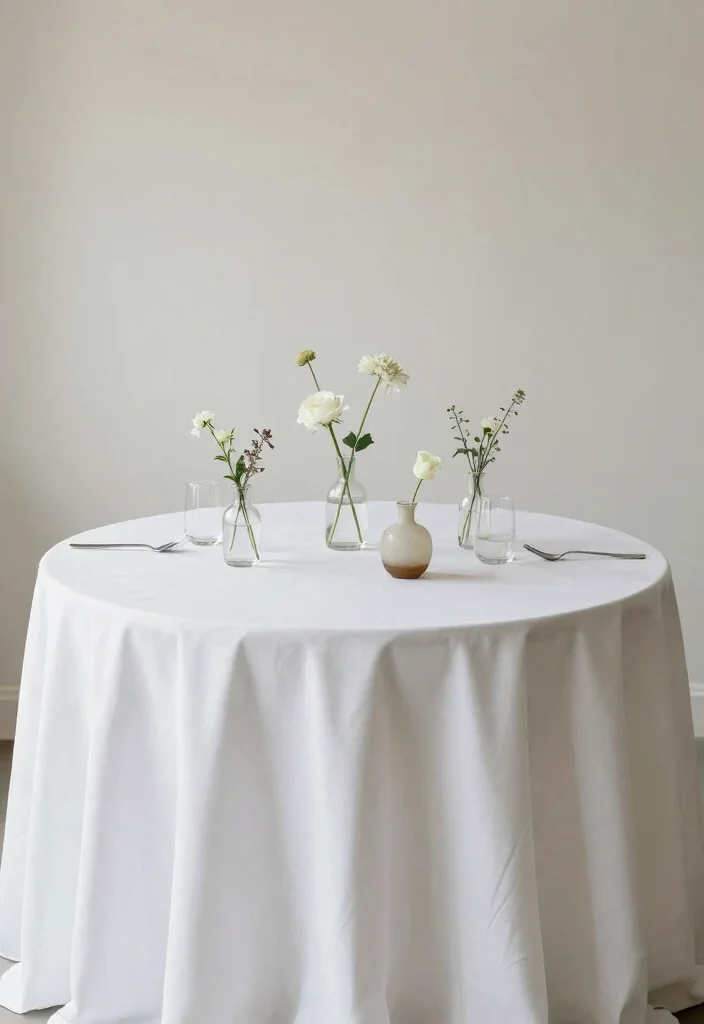 18 Circle Wedding Table Decor Ideas That Feel Modern - 6. Minimalist Table Settings 1