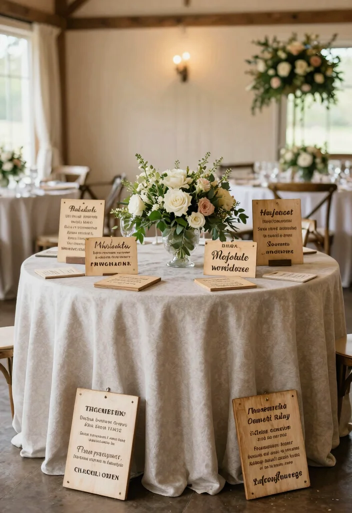 18 Circle Wedding Table Decor Ideas That Feel Modern - 9. Unique Table Names 1