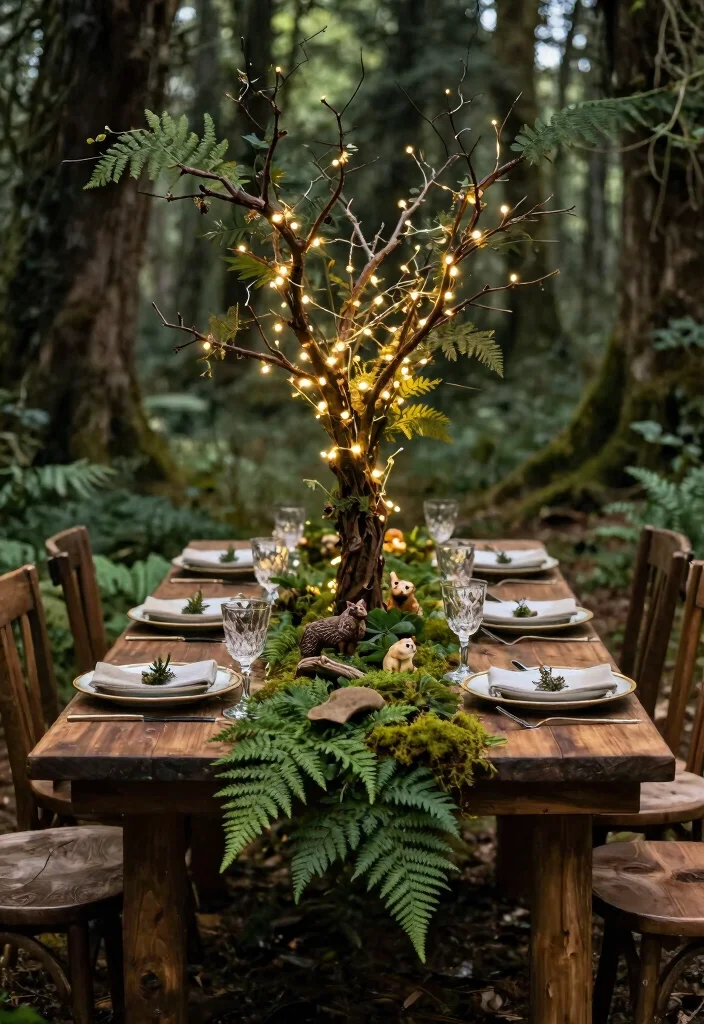 18 Colorful Wedding Table Settings Ideas That Pop - 15. Enchanted Forest 1
