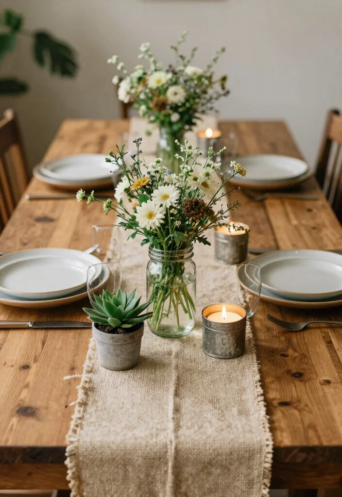 18 Colorful Wedding Table Settings Ideas That Pop - 7. Cozy Rustic Charm 1