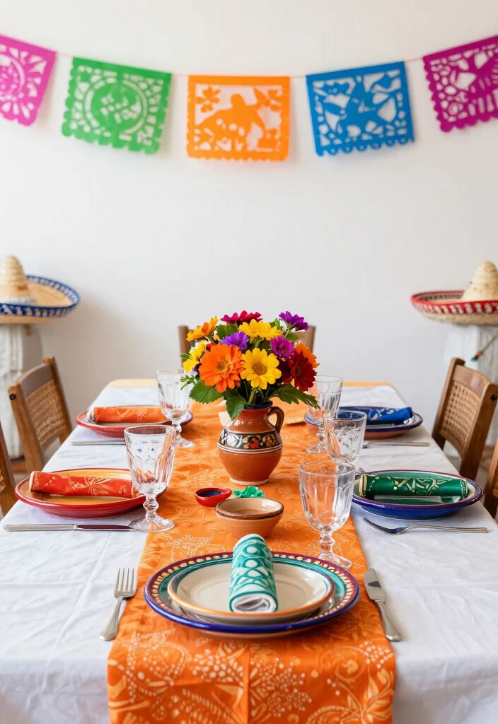 18 Colorful Wedding Table Settings Ideas That Pop - 8. Festive Fiesta 1