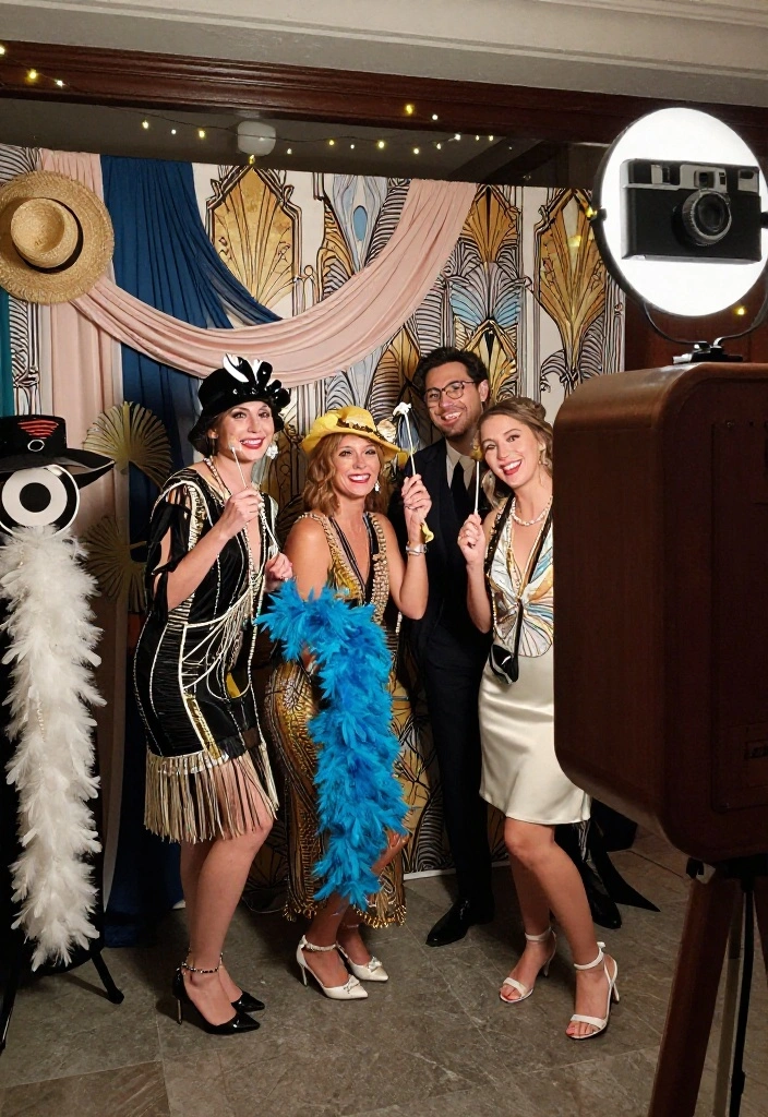 18 Great Gatsby Wedding Decorations Ideas With Vintage Glam - 11. Themed Photo Booth 1