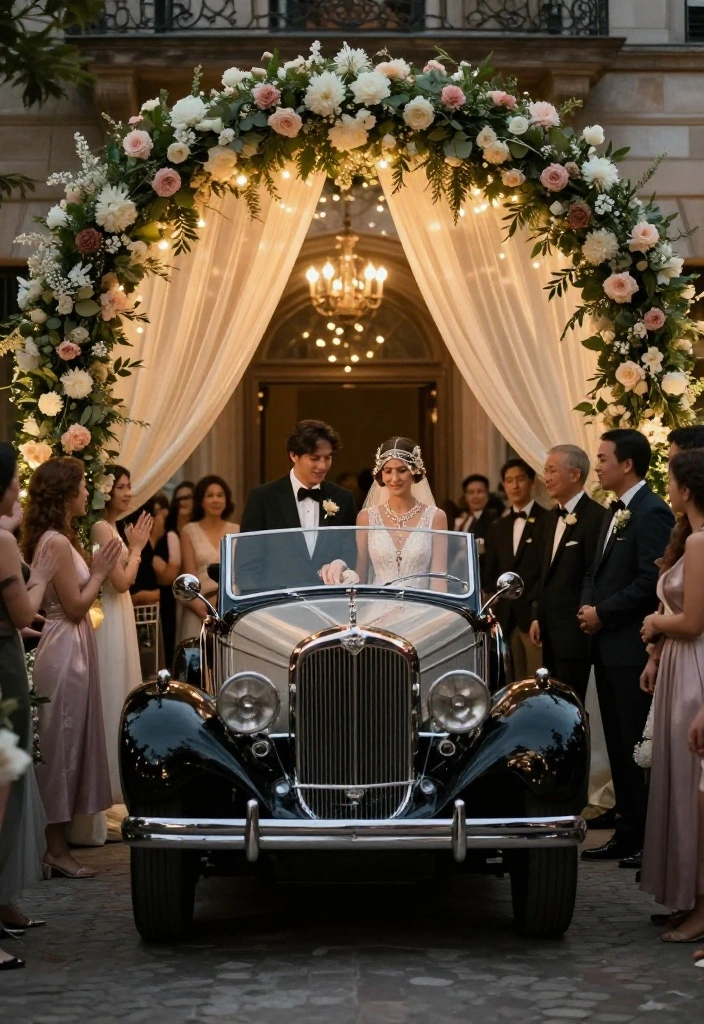 18 Great Gatsby Wedding Decorations Ideas With Vintage Glam - 12. Grand Entrance 1
