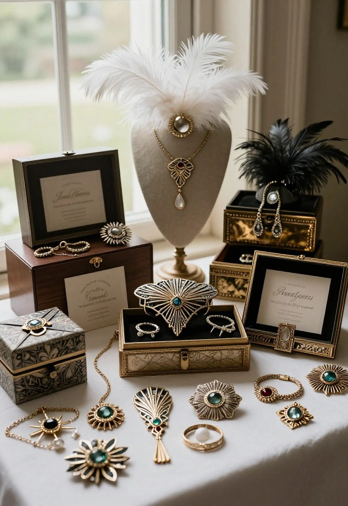 18 Great Gatsby Wedding Decorations Ideas With Vintage Glam - 15. Vintage Accessories 1