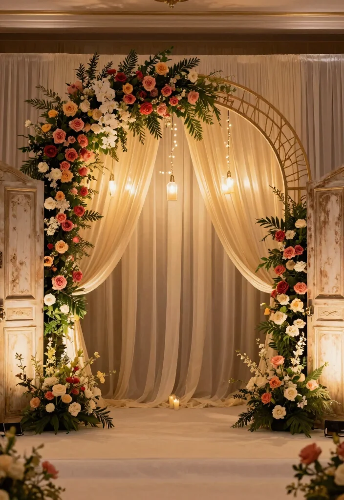 18 Great Gatsby Wedding Decorations Ideas With Vintage Glam - 18. Stunning Ceremony Backdrop 1