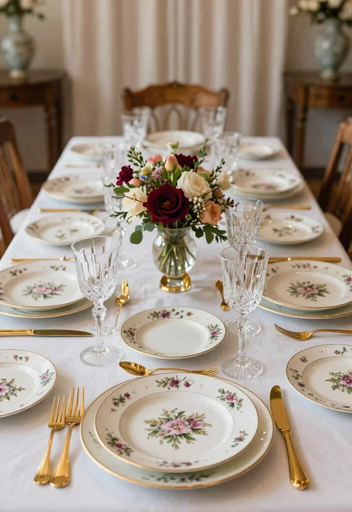 18 Great Gatsby Wedding Decorations Ideas With Vintage Glam - 6. Vintage Tableware 1