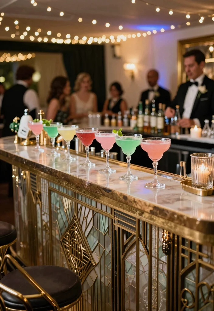 18 Great Gatsby Wedding Decorations Ideas With Vintage Glam - 8. Signature Cocktails 1