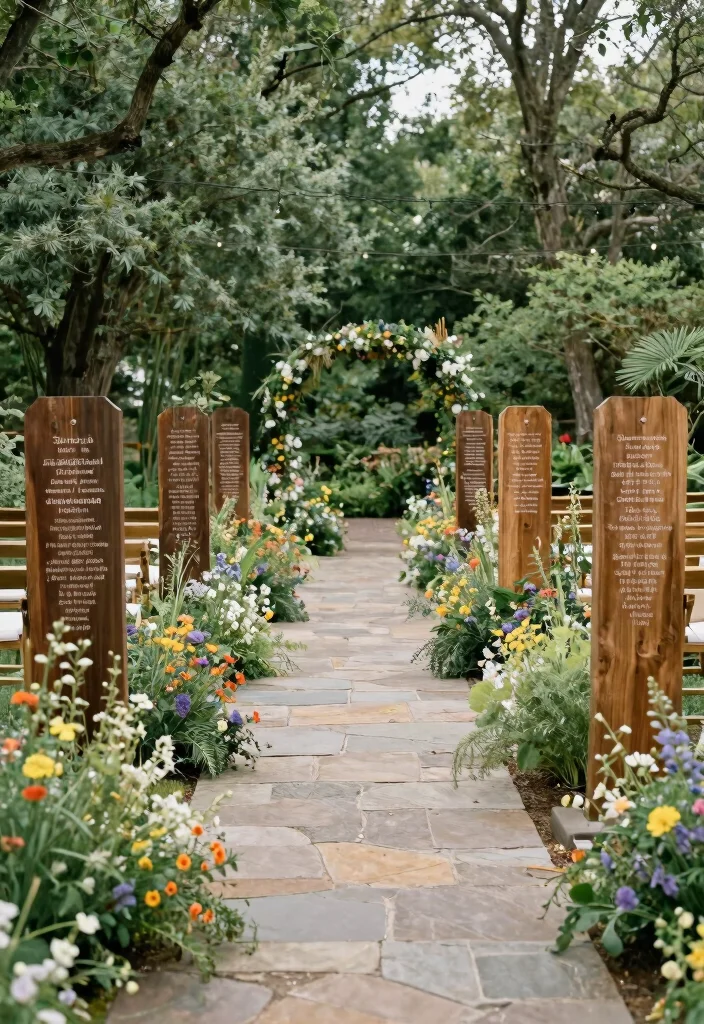 18 Memorial Table at Wedding Ideas That Feel Meaningful - 11. Nature Walk of Remembrance 1