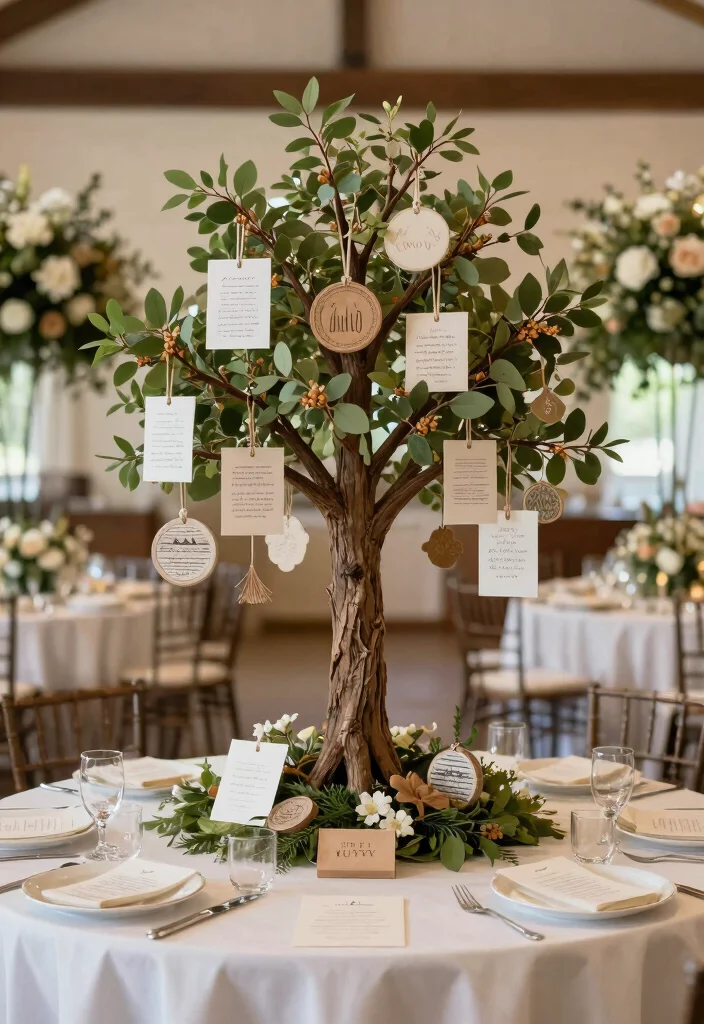 18 Memorial Table at Wedding Ideas That Feel Meaningful - 17. A Tree of Life 1
