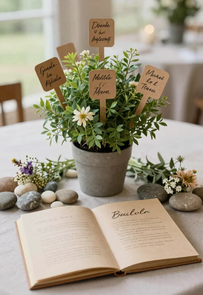 18 Memorial Table at Wedding Ideas That Feel Meaningful - 5. Eco-Friendly Guest Book 1