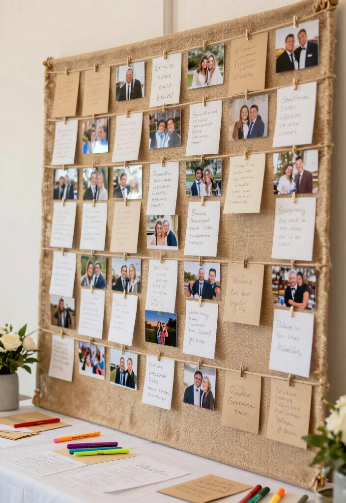 18 Memorial Table at Wedding Ideas That Feel Meaningful - 8. A Living Memory Wall 1