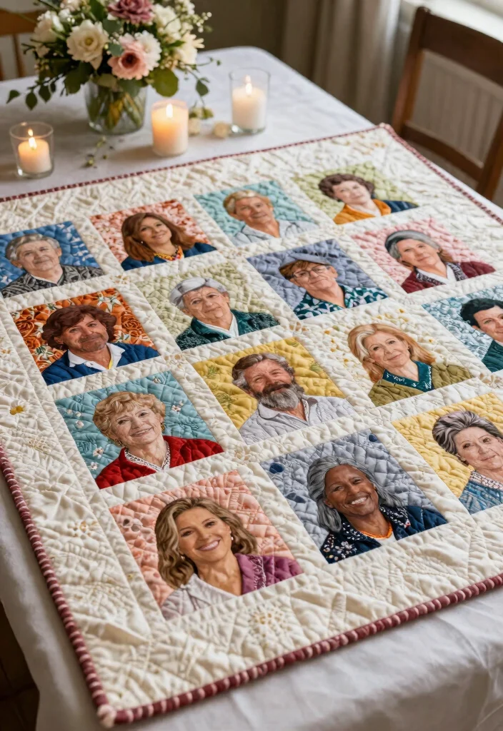 18 Memorial Table at Wedding Ideas That Feel Meaningful - 9. A Commemorative Quilt 1