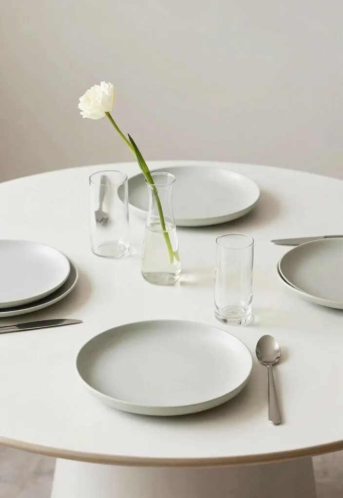 18 Simple Round Table Wedding Decor Ideas That Shine - 10. Minimalist Table Settings 1