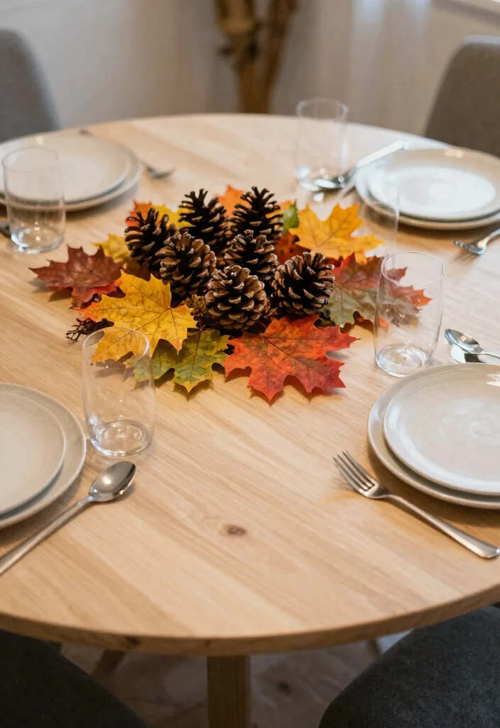 18 Simple Round Table Wedding Decor Ideas That Shine - 14. Seasonal Decor Elements 1