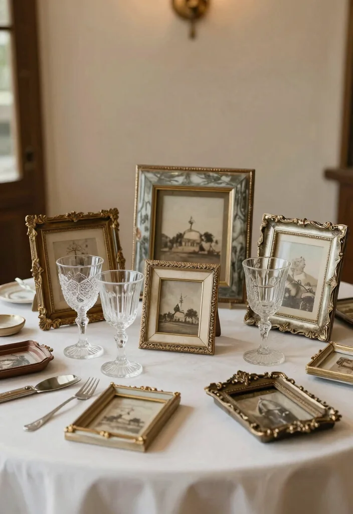 18 Simple Round Table Wedding Decor Ideas That Shine - 16. Upcycled Decor Elements 1