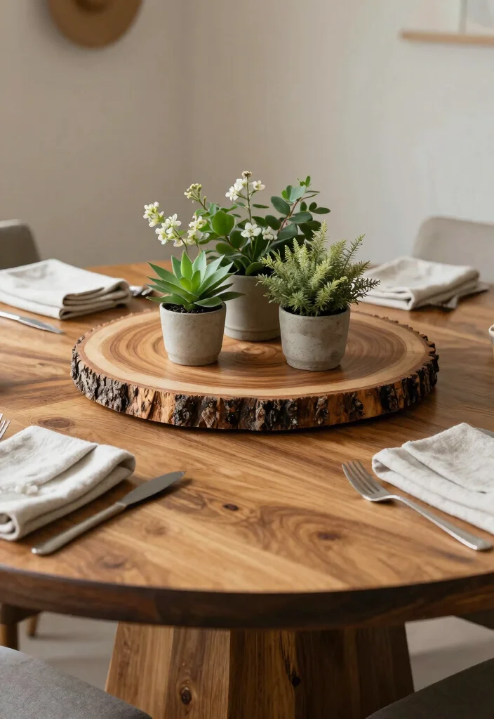 18 Simple Round Table Wedding Decor Ideas That Shine - 3. Rustic Wooden Accents 1
