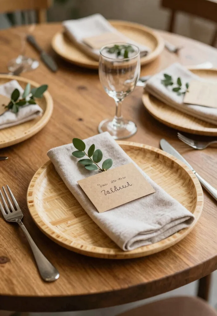 18 Simple Round Table Wedding Decor Ideas That Shine - 7. Charming Place Settings 1