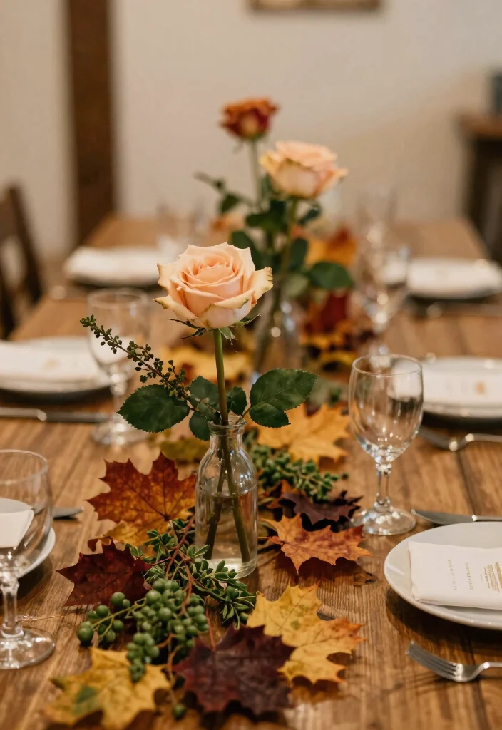 18 Single Stem Roses Wedding Table Ideas That Look Minimal Chic - 12. Seasonal Inspirations 1