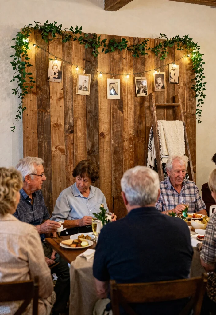 10 50th Wedding Anniversary Backdrop Ideas for Small Venues - 4. Rustic Wooden Backdrop 1