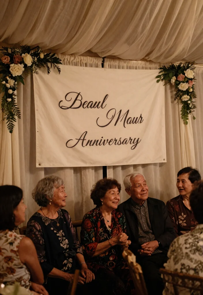 10 50th Wedding Anniversary Backdrop Ideas for Small Venues - 5. Personalized Anniversary Banner 1