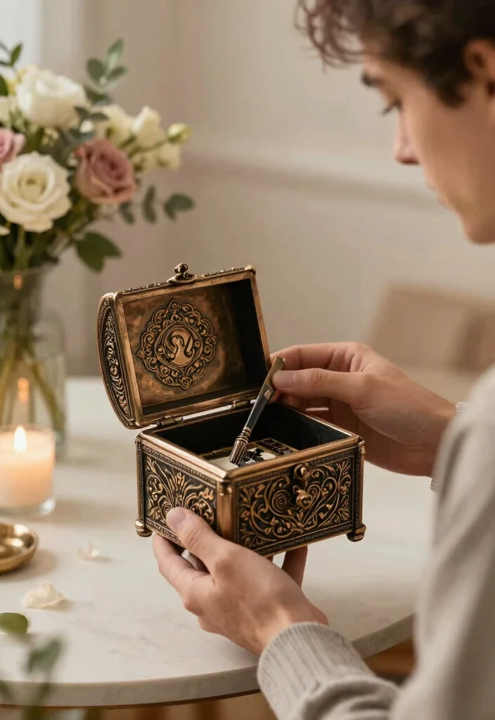 12 8 Year Wedding Anniversary Gifts for Him With Modern Bronze - 12. Bronze Music Box 1