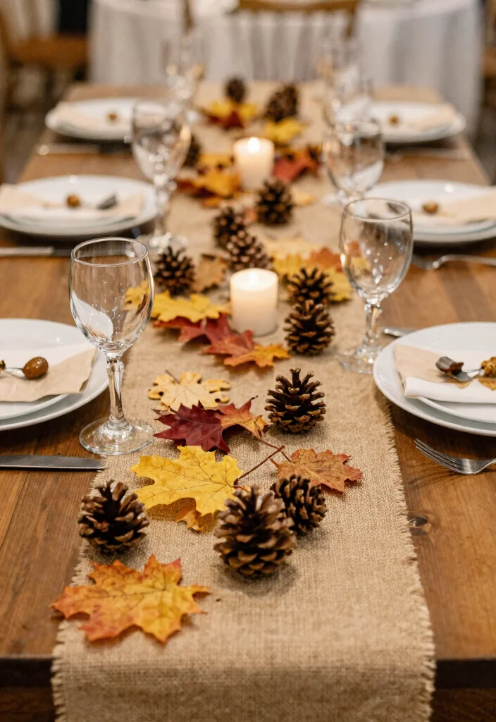 12 Burlap Wedding Table Inspirations That Don't Look Rustic-Overdone - 9. Seasonal Burlap Accents 1