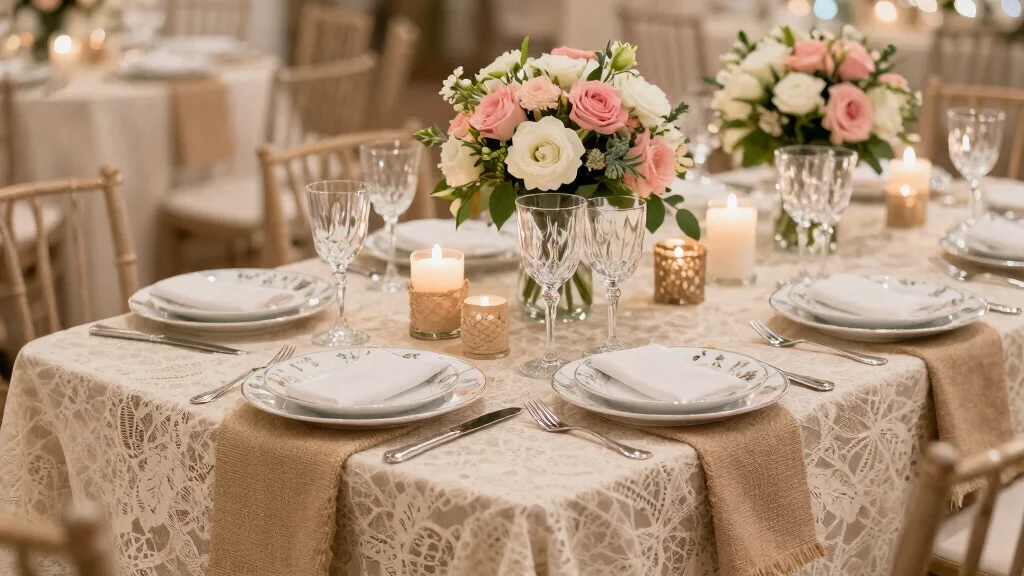 12 Burlap Wedding Table Inspirations That Don't Look Rustic-Overdone