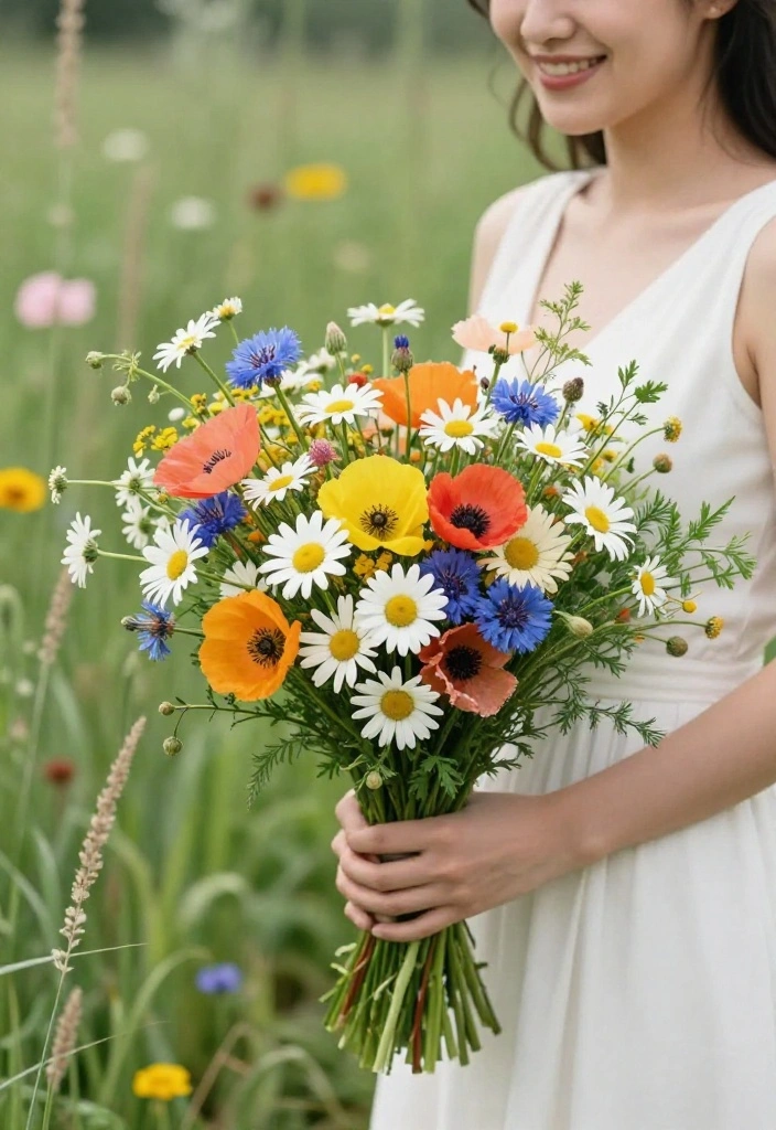 12 DIY Wedding Bouquets That Don't Look Homemade - 1. Whimsical Wildflower Bouquets 1