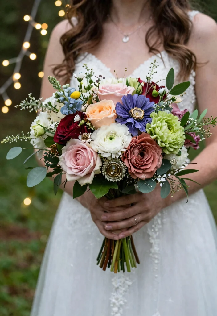 12 DIY Wedding Bouquets That Don't Look Homemade - 10. Classy Mixed Media Bouquets 1