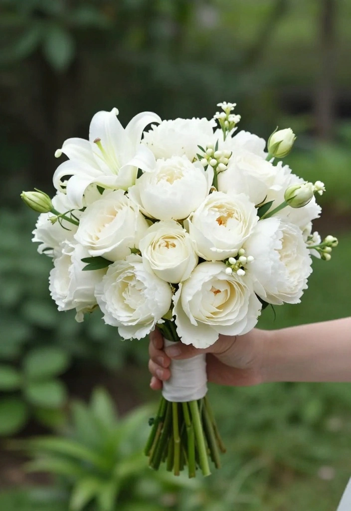 12 DIY Wedding Bouquets That Don't Look Homemade - 11. Minimalist Monochrome Bouquets 1