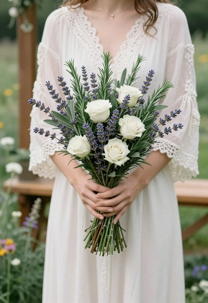 12 DIY Wedding Bouquets That Don't Look Homemade - 3. Rustic Herb Bouquets 1