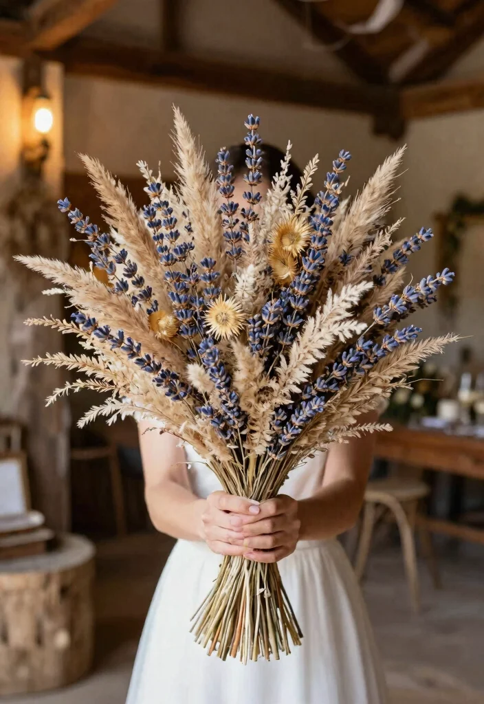 12 DIY Wedding Bouquets That Don't Look Homemade - 6. Elegant Dried Flower Bouquets 1