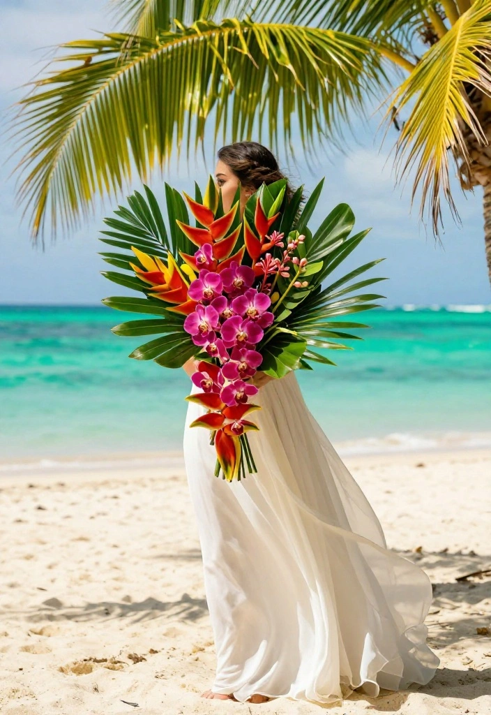 12 DIY Wedding Bouquets That Don't Look Homemade - 7. Bold Tropical Bouquets 1