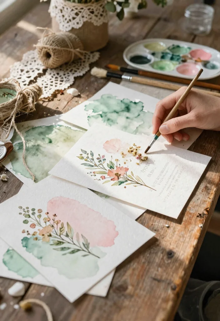12 DIY Wedding Invitations That Don't Look Homemade or Crafty - 1. Nature-Inspired Watercolor Invitations 1