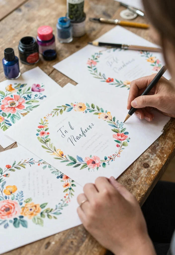 12 DIY Wedding Invitations That Don't Look Homemade or Crafty - 5. Floral Wreath Invitations 1