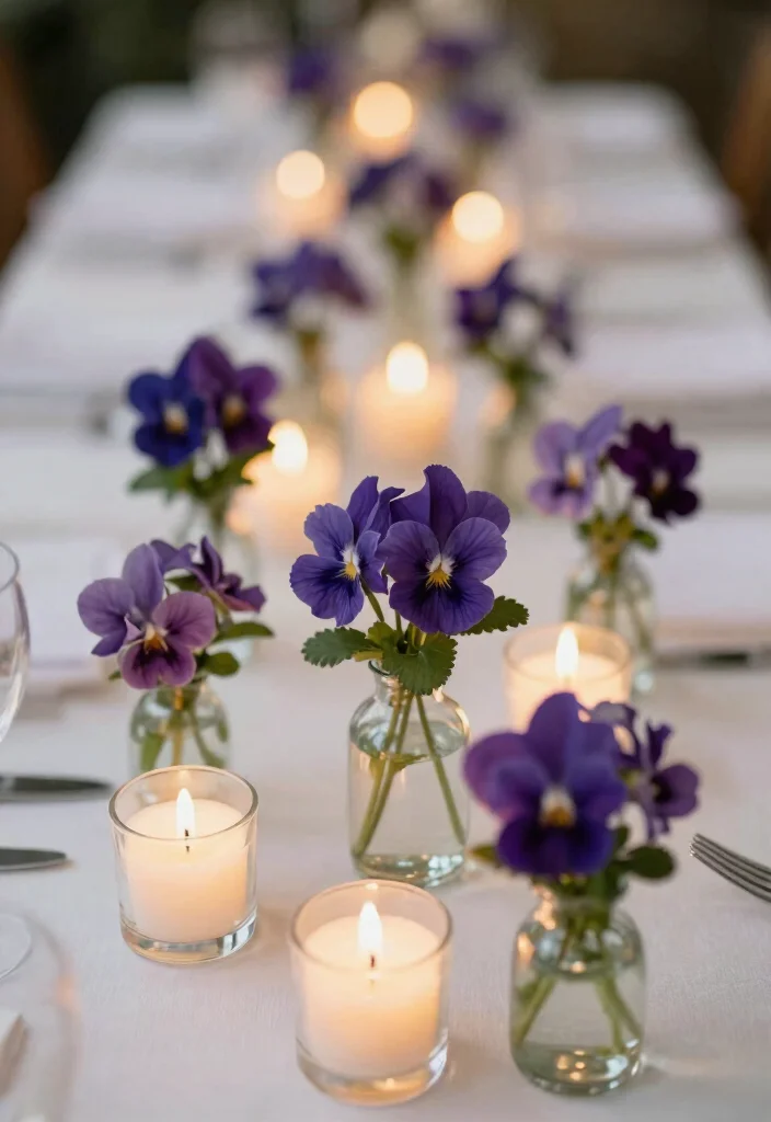 12 Navy Wedding Flowers That Show Up in Dim Reception Lighting - 7. Navy Violets: Unique and Sweet 1