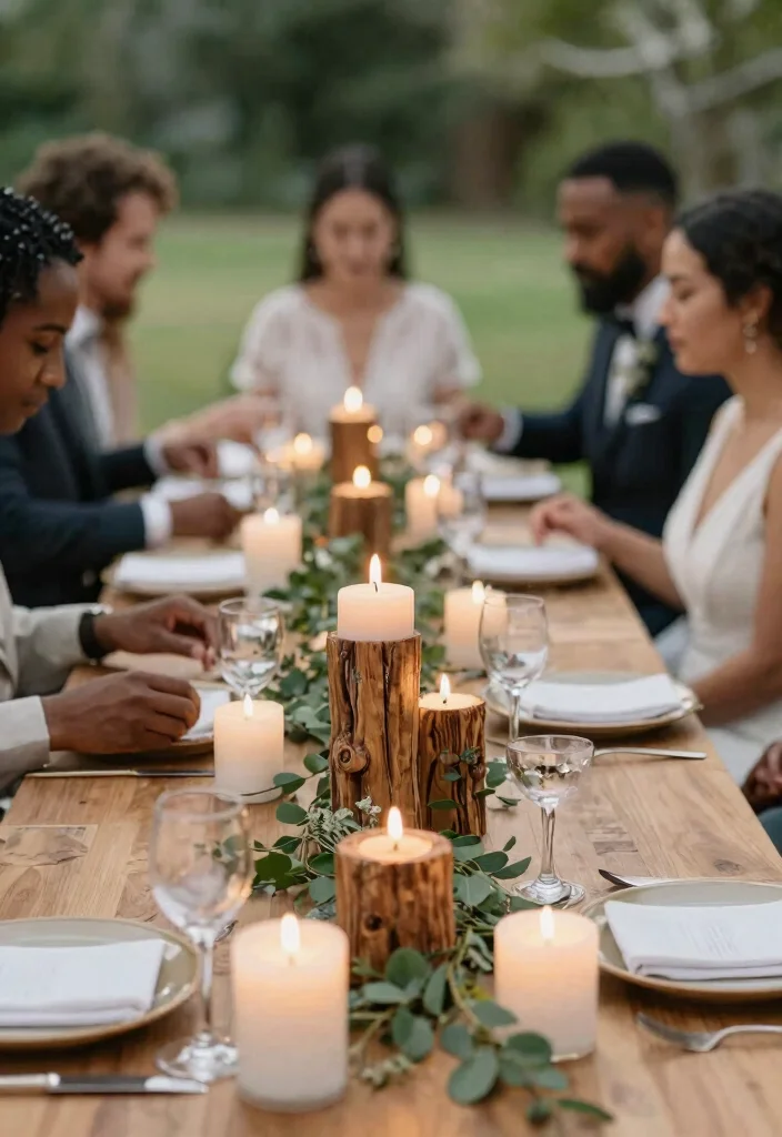 12 Spring Wedding Table Decor Ideas That Won't Wilt Outdoors - 6. Eco-Conscious Candles 1