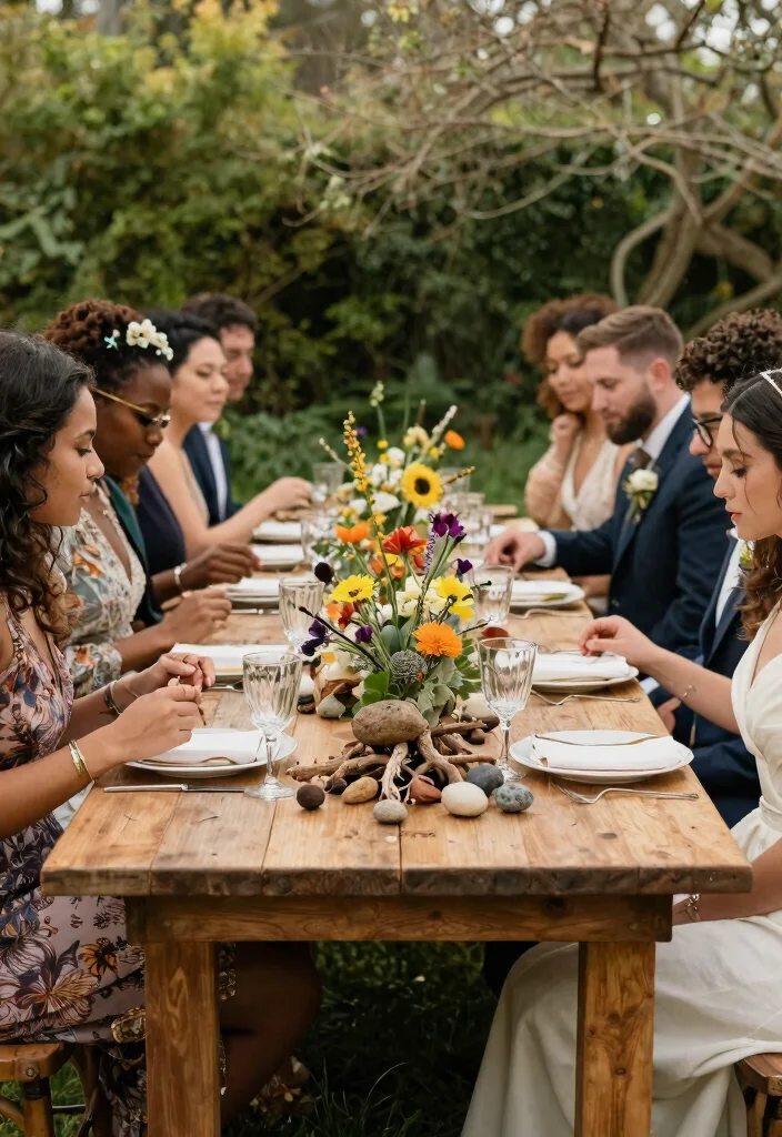 12 Spring Wedding Table Decor Ideas That Won't Wilt Outdoors - 8. Natural Elements as Decor 1