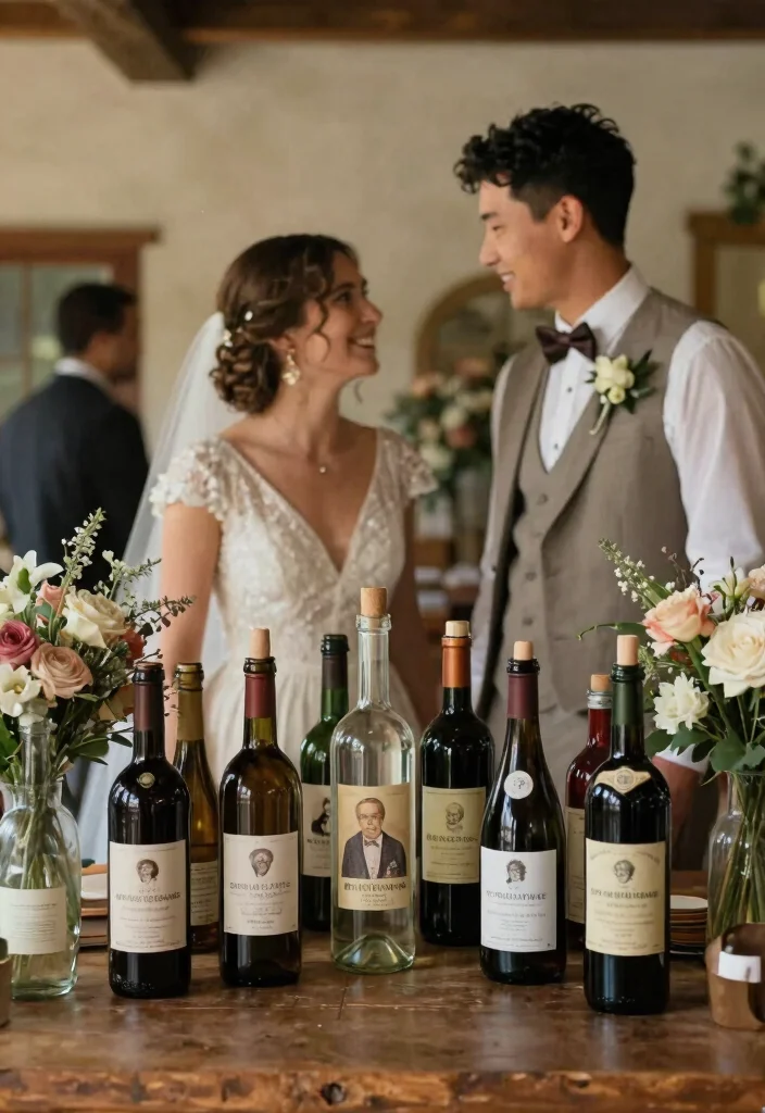 12 Wedding Bottle Decorations That Don't End Up in the Trash - 11. Bottles with Family Heirlooms 1