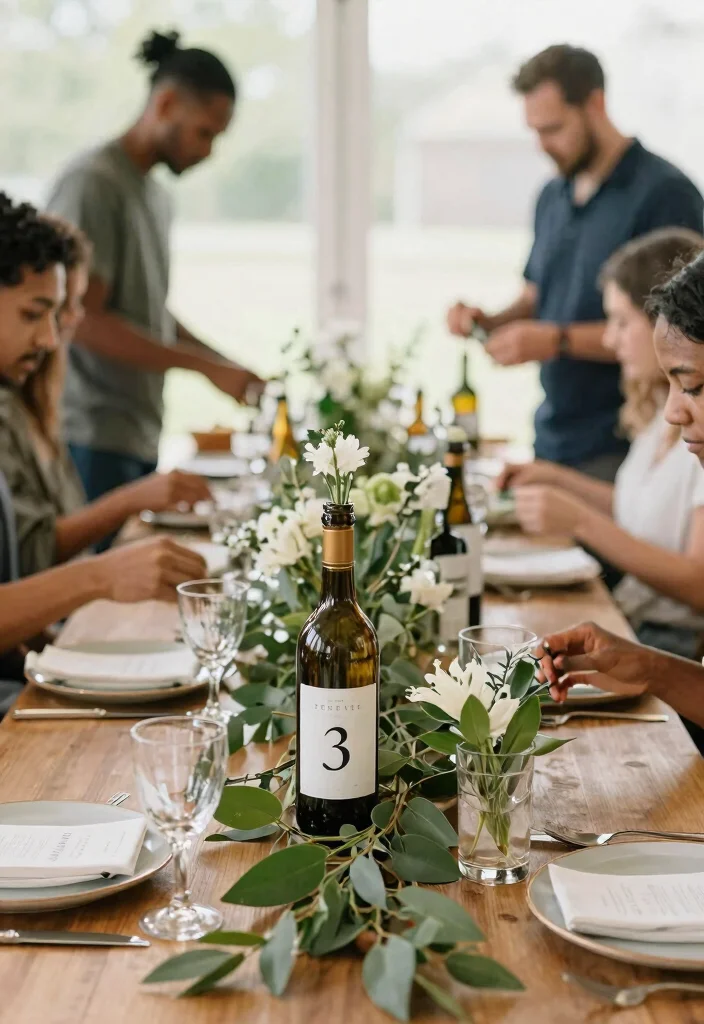 12 Wedding Bottle Decorations That Don't End Up in the Trash - 2. Decorative Bottles for Table Numbers 1