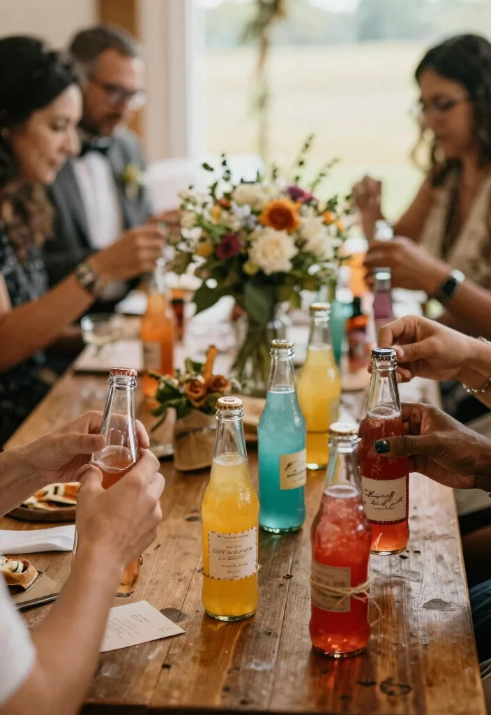 12 Wedding Bottle Decorations That Don't End Up in the Trash - 3. Vintage Soda Bottles as Favors 1