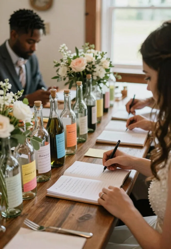 12 Wedding Bottle Decorations That Don't End Up in the Trash - 4. Message in a Bottle Guestbook 1