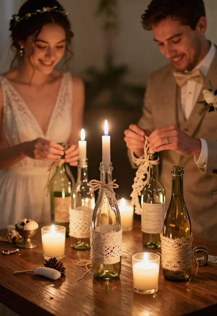 12 Wedding Bottle Decorations That Don't End Up in the Trash - 5. Bottles as Candle Holders 1