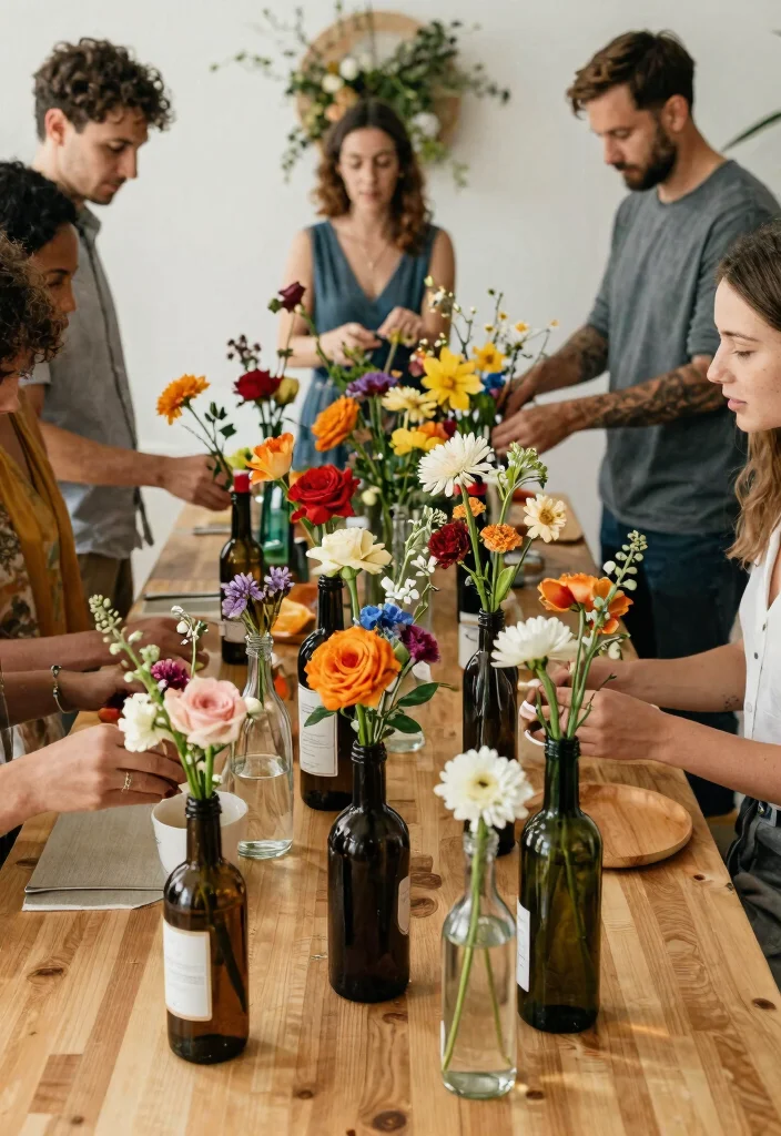 12 Wedding Bottle Decorations That Don't End Up in the Trash - 6. Bottles as Flower Vases 1