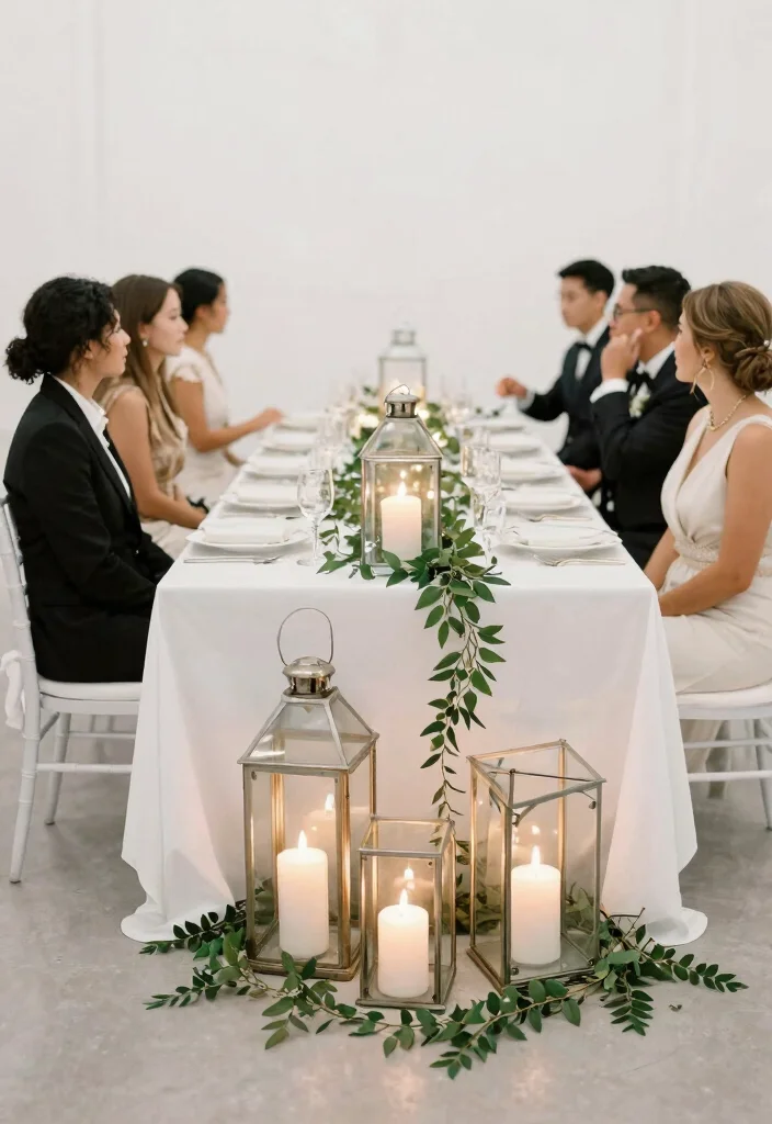 14 Lantern Wedding Centerpieces That Don't Tip Over - 3. Minimalist Elegance with Glass Lanterns 1